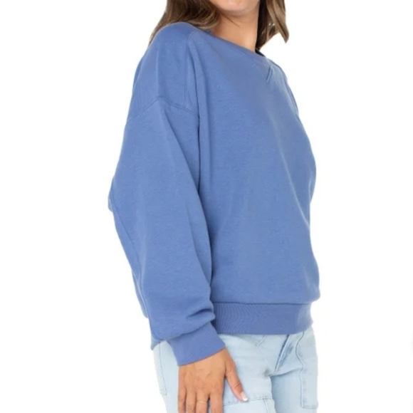 ❤️Roxy French Terry Blue Sweatshirt Women's XS Crewneck Pull Over Casual Top - Picture 13 of 13
